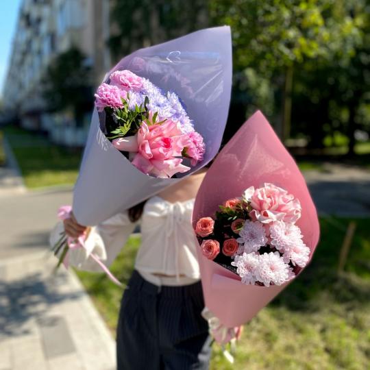 Букеты в упаковке "Кулёк"