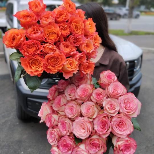 Яркие розы 40см